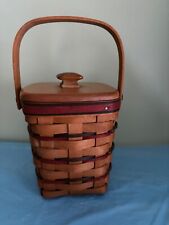 Longaberger “Patriotic” Basket w/Wood Lid and Handle  New picture