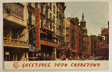 Vintage Mid Century Postcard, Greetings from Chinatown NYC picture