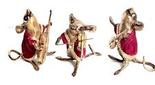 Vintage 1960s Christmas Mice Handcrafted Set Of 3 picture