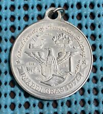 1976 Krewe of CHOCTAW oxidized silver looped charm Mardi Gras Doubloon picture