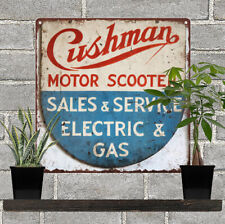 Cushman Motor Gas Vintage Look Advertising Metal Reproduction Sign 12x12 60104 picture