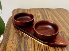Vintage Costa Rica Wooden “Salsa” Bowls w/ Tray picture