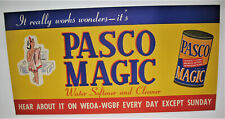 Vintage Pasco Magic Cleaner Water Softener Paper Store Sign Unused Evansville In picture