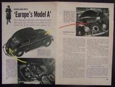 1954 VW Volkswagen Bug Vintage Test Report pictorial picture