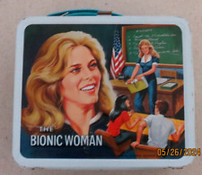 Vintage 1978 Bionic Woman TV Show Metal Lunchbox & Thermos Set MINTY RARE picture