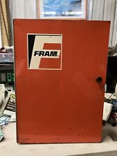 Vintage 1970's Fram Cabinet Oil/Gas/Air Filter Parts Service Center Sign Orange picture