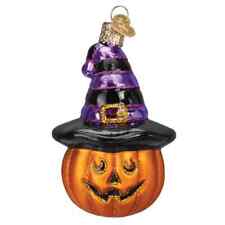 2021 Old World Christmas Witch Pumpkin Halloween Glitter Glass Ornament NWT picture