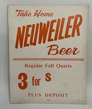 Neuweiler Beer  Large Cardboard Sign Store Display Man Cave Vintage 14x11 Poster picture