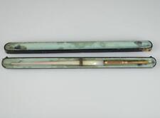 ANTIQUE AIKEN LAMBERT 14K NIB CARVED MOTHER OF PEARL DIP PEN WITH ORIGIONAL BOX picture