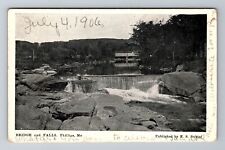 Phillips ME-Maine, Bridge And Falls, Antique Vintage c1906 Souvenir Postcard picture