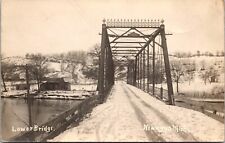 Newaygo Michigan Lower Bridge Postcard RPPC picture