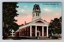 Montpelier VT-Vermont, Court House, Antique Vintage Souvenir Postcard picture