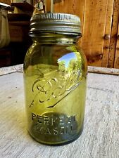 Rare Vintage Olive Green Ball Perfect Mason Jar No 10 picture