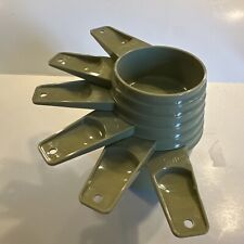 Vintage Tupperware Avocado Green Nesting Measuring Cups Complete Set picture