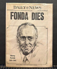 1982 August 13th New York Daily News Newspaper, Henry Fonda Dies, *Complete (B24 picture