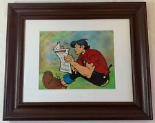 LI'L ABNER HAND PAINTED CEL framed under glass with background picture