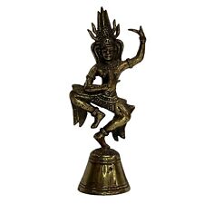 Vintage Brass Bell Dancing Hindu God Shiva picture