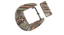 Maverick Bronc Rider 2 Piece Belt Buckle With Copper and Silver, Hand Engraved picture