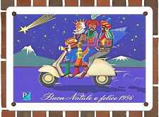 METAL SIGN - 1956 Vespa Piaggio Merry Christmas and Happy New Year 1956 picture