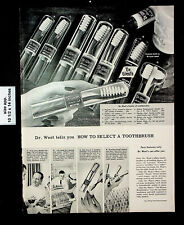 1954 Dr. West's Miracle Tuft Toothbrush Dentist Paste Vintage Print Ad 26102 picture