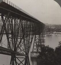 Poughkeepsie High Bridge over the Hudson River NY Keystone Stereoview 1903 picture