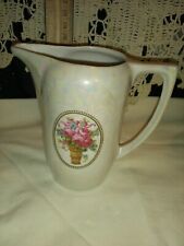 Antique white Block bavaria porcelain pitcher luster aB rose basket canister set picture
