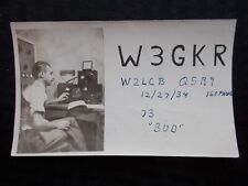 QSL RADIO CARD PHILADELPHIA PENNSYLVANIA W3GKR 1938                     C107 picture