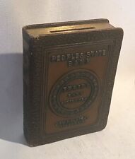 Antique Peoples State Bank New Holstein WI Leather Coin Book ~ No Key ~ 1920’s picture