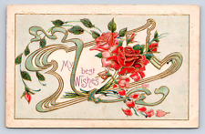 Vintage Postcard Best Wishes Greeting 1940 picture