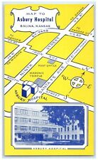 c1950's Map To Asbury Hospital Building Map Salina Kansas KS Vintage Postcard picture