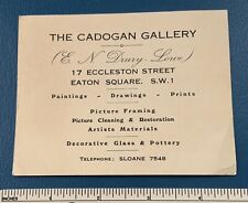 Vintage 1937 CADOGAN GALLERY Advertisement CARD London England Travel Souvenir picture