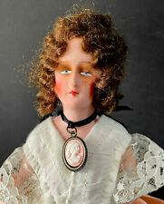 Antique German(?) Style Chalkware Pincushion Boudoir Half Doll picture