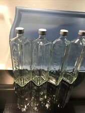 4 x 750ml Large Square Glass 'Aqua' embossed Bottles (empty) 750ml Lovely Thick picture