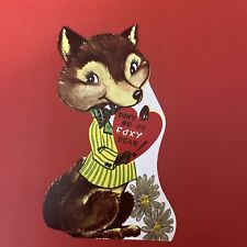 VTG VALENTINE Anthropomorphic Fox Dressed In Bow Tie & Coat Don’t Be So Foxy picture