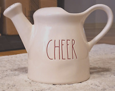 Vintage Rae Dunn Ceramic “CHEER” Pitcher Watering Can, Red Lettering, Pre-2000 picture
