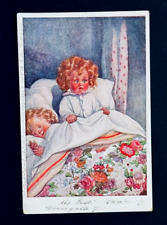 M.M Vienne Postcard - Austria to Germany Cancel & Stamp- Pretty Girl Doll in Bed picture