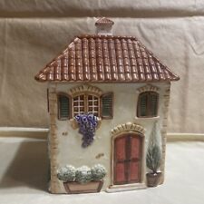 Pier One 1 Imports Ceramic Canister Cookie Jar Toscana House Hand Painted 8” picture