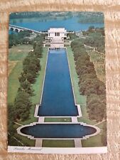 A VIEW OF THE LINCOLN MEMORIAL FROM TOP OF WASHINGTON MONUMENT.VTG POSTCARD picture