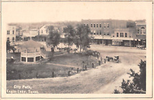c.1910? Stores Bandstand City Park Eagle Lake TX post card size image picture