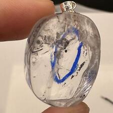 Herkimer Diamond Crystal Move water droplets Quicksand Pendant 925 Silver 17g D8 picture