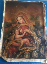 Cusco painting in oil on canvas virgin of milk  25x 17 picture