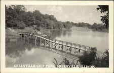 Greenville Illinois IL City Park Bridge Real Photo Postcard picture
