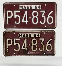 1964 Massachusetts License Plate P54.836  (PAIR) picture