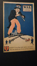 Mint Postcard USA War Saving Stamps Uncle Sam 1918 Washington Birthday in PA picture