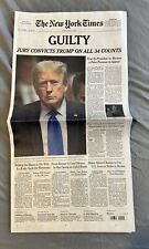 NEW YORK TIMES NEWSPAPER - TRUMP GUILTY ON ALL 34 COUNTS - MAY 31, 2024 FRIDAY picture