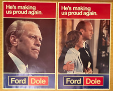 1976 Gerald & Betty Ford Proud Again Election President Campaign Posters 25 X 15 picture