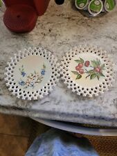 2 Handpainted Reticulated Decorative Plates picture