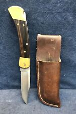 Vintage 1970’s Buck #110 Folding Hunter Knife USA With Leather Sheath picture