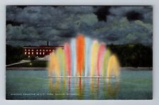 Denver CO-Colorado, Electric Fountain In City Park, Antique, Vintage Postcard picture