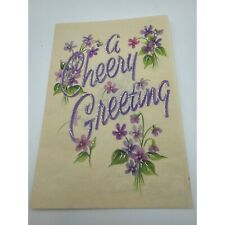 Vintage Hallmark A Cheery Greeting Get Well Card With Floral Design picture